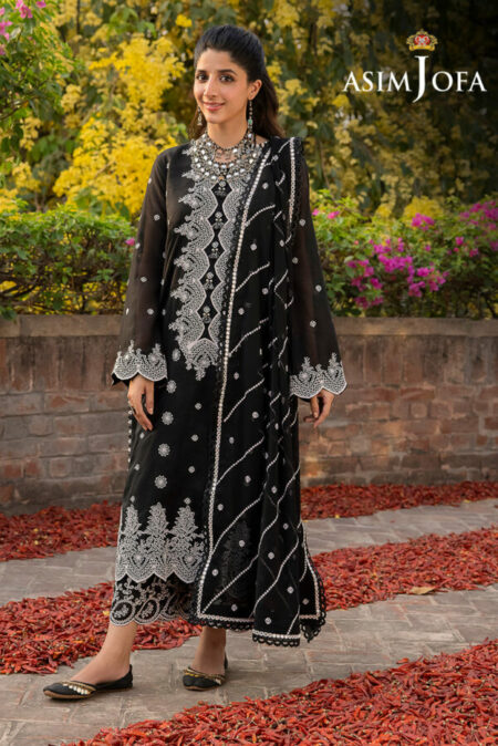 Model Wearing Shadow Work by Asim Jofa Wholesale Collection