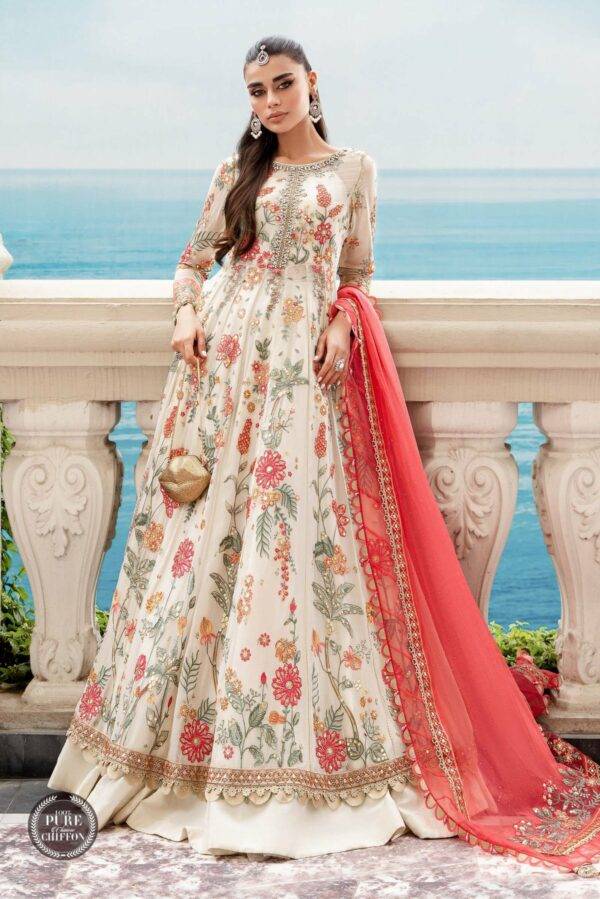 Model Wearing Maria B Chiffon 2023 Online | Buy Pakistani Branded Suits